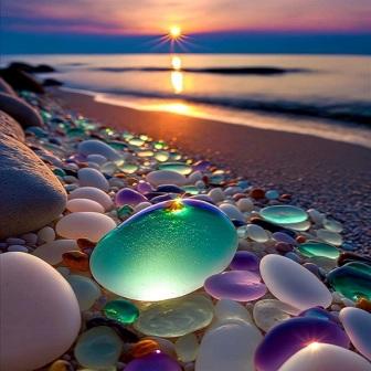 Beautiful pebbles from ussuri bay, russia