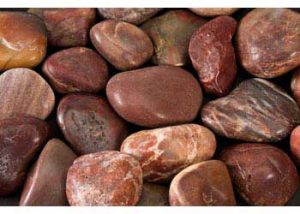 Red pebbles used for landscaping 
